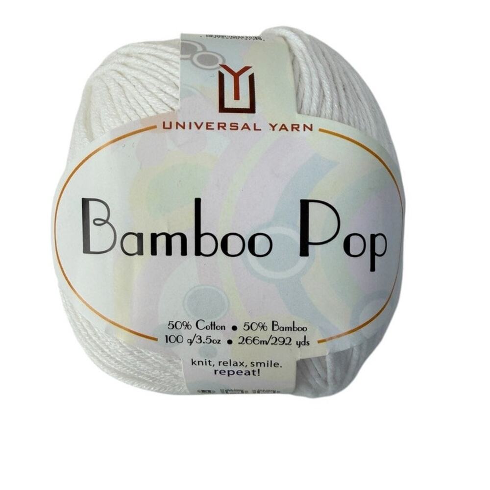 Universal Yarn Bamboo Pop #101 White Cotton Bamboo